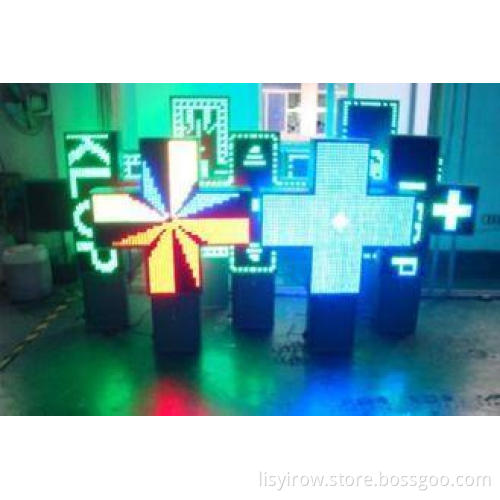 P16 outdoor full color Led Pharmacy cross sign 3D with CE&R